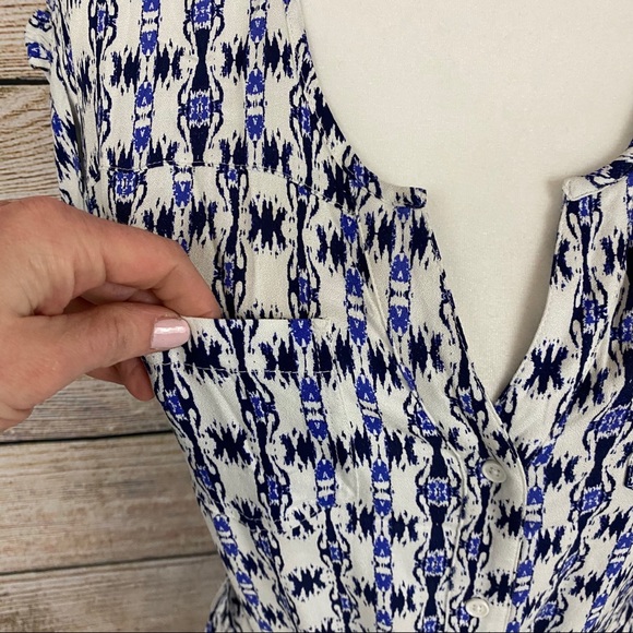 BB Dakota Ikat Print Button-Up Tie-Waist Shirt Dress - Picture 8 of 8